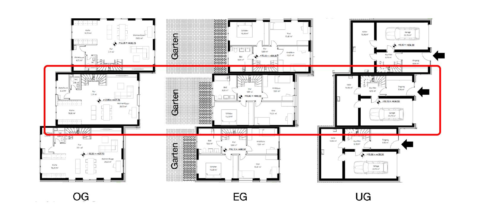 Grundriss Reihenhaus Sophienweg